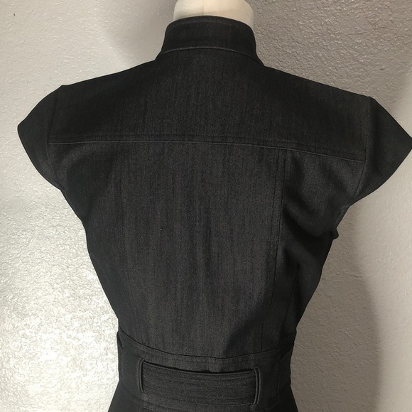 Calvin Klein Black Midi Dress with Button Detail - Picture 6 of 12